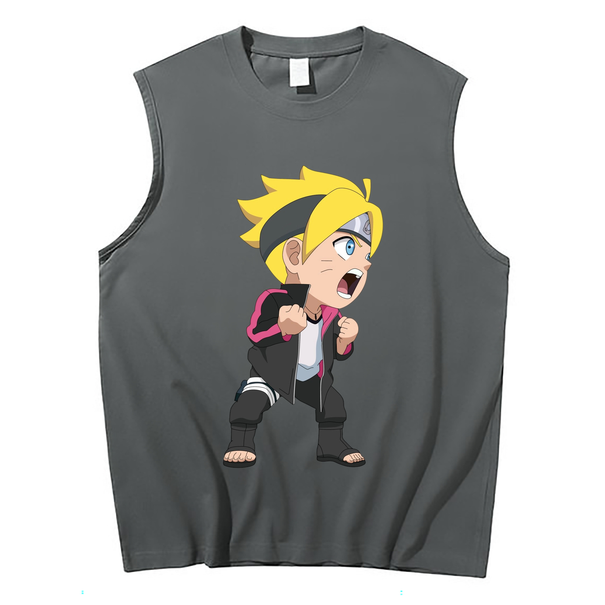 （画像用） NARUTO -ナルト- うずまき ボルト Uzumaki Boruto コットン100％タンクトップ（フロントプリント）
